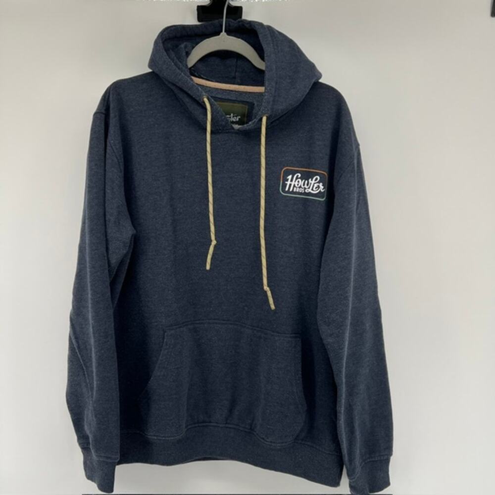 Howler Brothers Pullover Hoodie Sweatshirt Mens L Navy Blue Zip Pocket Gorpcore